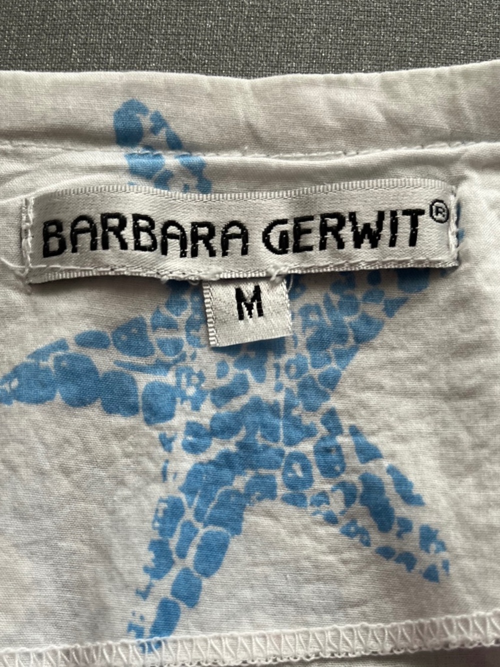 Barbara Gerwit Starfish Turquoise and White Tunic Beach Coverup Size Medium - Picture 5 of 8